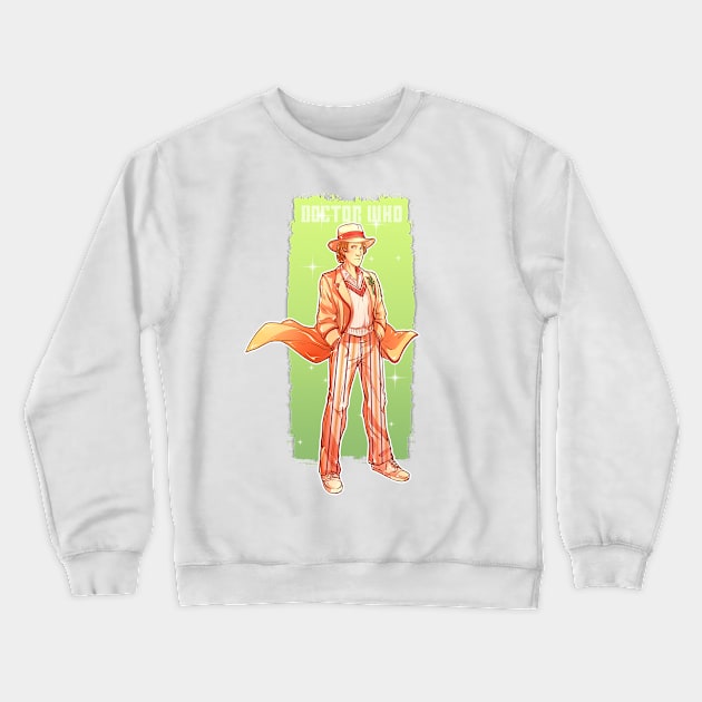 Fifth Doctor Crewneck Sweatshirt by CosmicShine